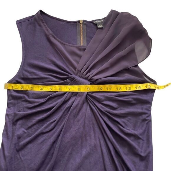 EUC! Unique Ann Taylor Deep Purple Sleeveless Twist Front Blouse - S - Picture 7 of 11